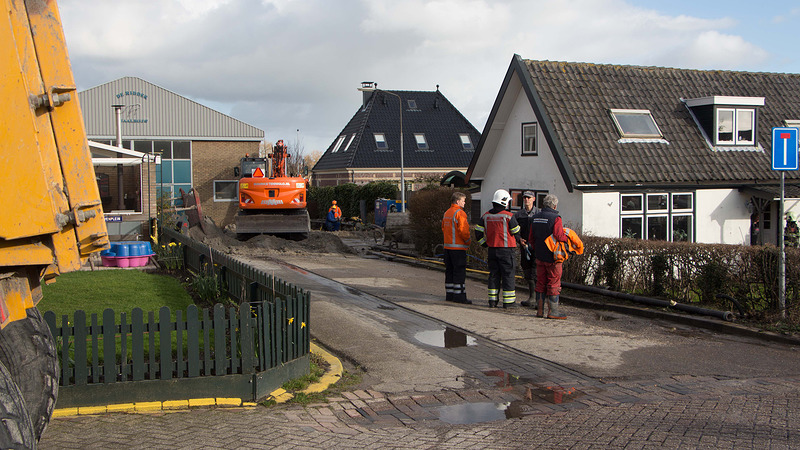 Gasleiding beschadigd bij grondwerkzaamheden Eilandspad in Broek op Langedijk