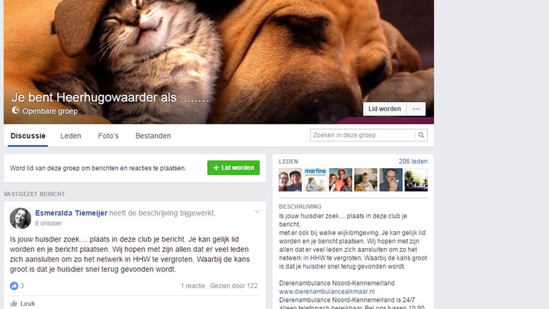 Waardse Facebook groep voor vermiste huisdieren groeit gestaag