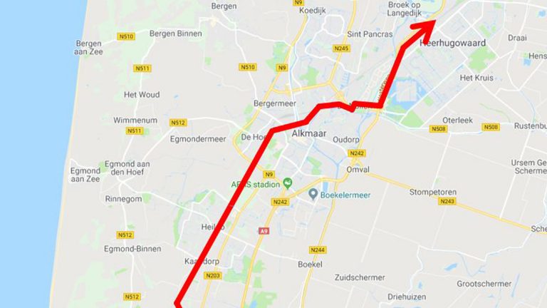 Snelfietsroute tussen Heerhugowaard en Regio IJmond