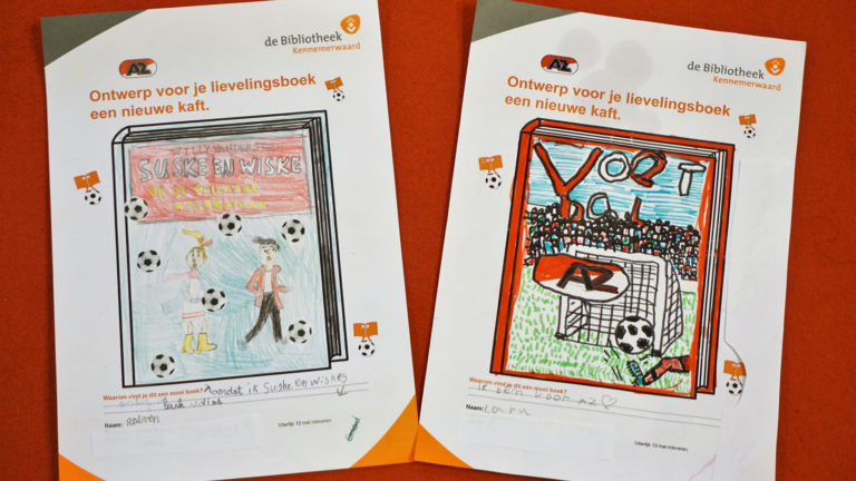 AZ-voetbal voor De Hasselbraam en Groep 7 van Sint Josephschool met ‘Scoor een Boek!’