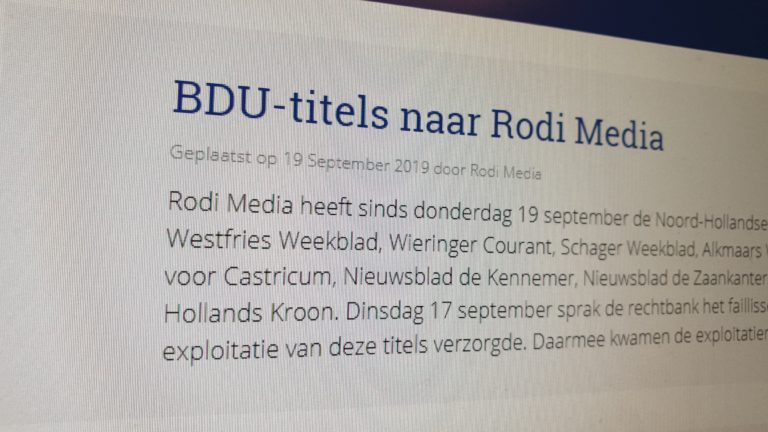 Uitgever Rodi Media neemt alleen titels huis-aan-huisbladen BDU over; “Dit nieuws kwam voor mij ook als verrassing”