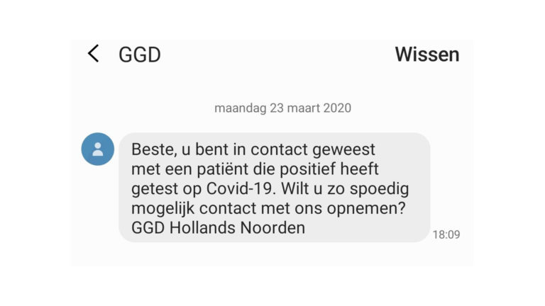 Nep-sms verstuurd in naam van GGD Hollands Noorden