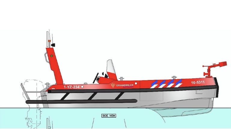 Regionaal inzetbare brandweerboot met trailer voor post Langedijk