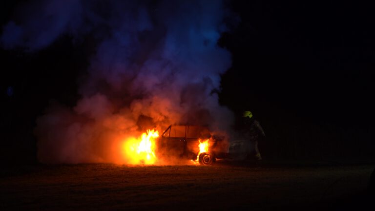 In Park Oosterhout achtergelaten auto brandt volledig uit