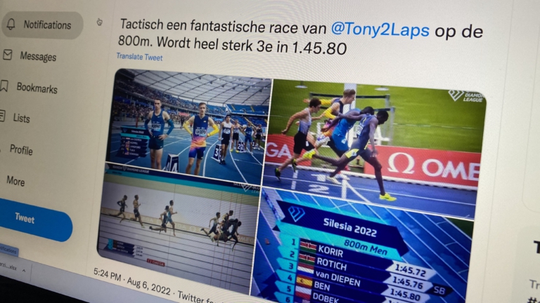 Tony van Diepen wordt derde in fotofinish na indrukwekkende 800 meter in Polen