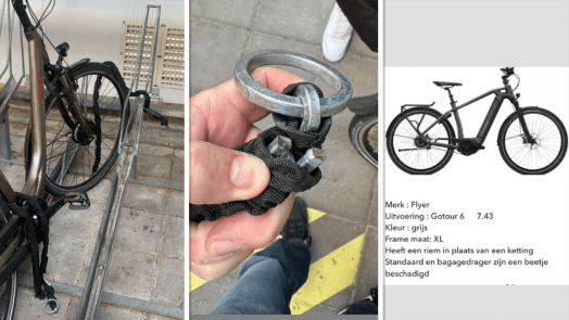Dure e-bike uit bewaakte stalling bij Waards station gestolen: “Twee extra sloten keurig doorgeslepen”